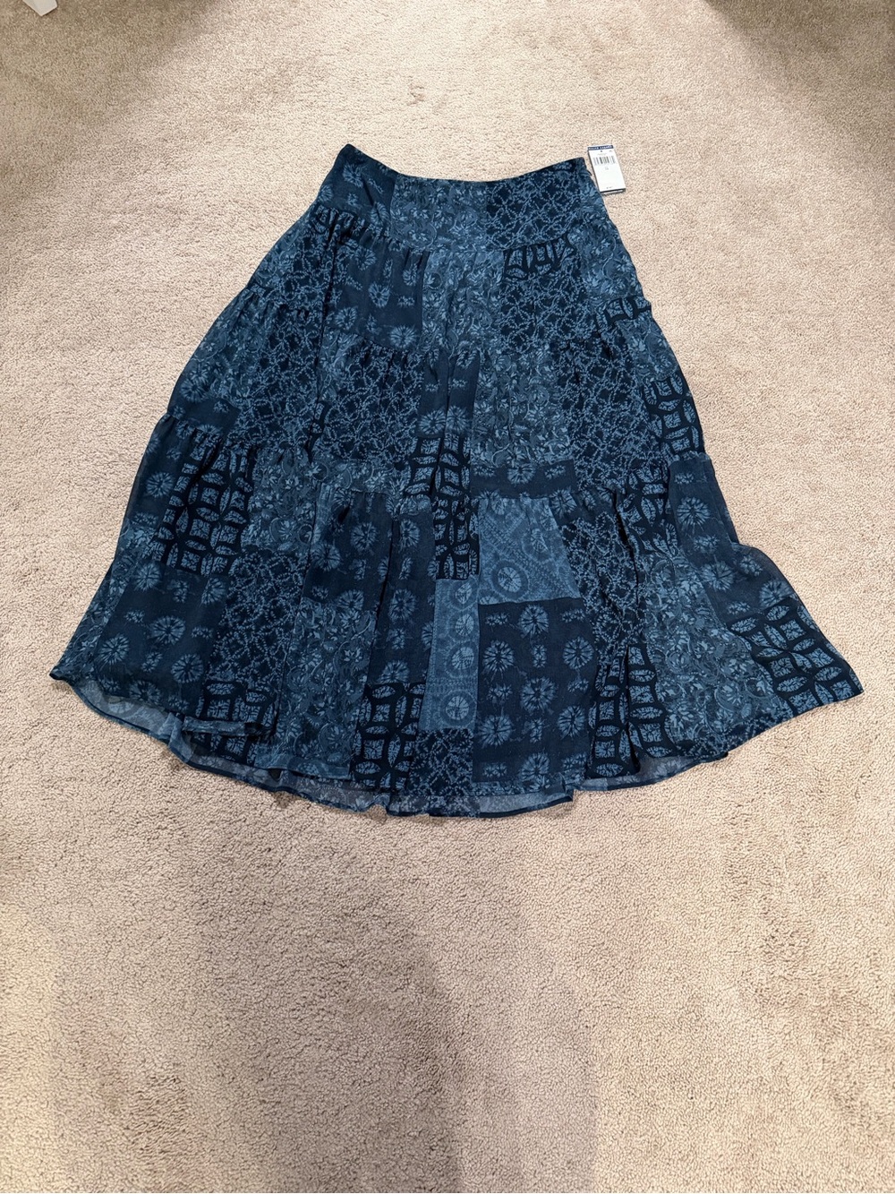 Ralph Lauren Geo Print Crinkle Georgette Skirt